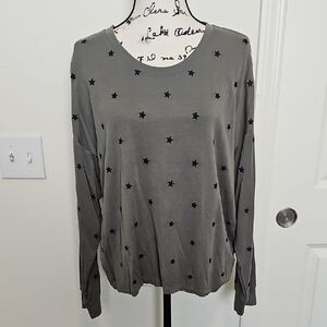 Army Green Star Print Women's Top